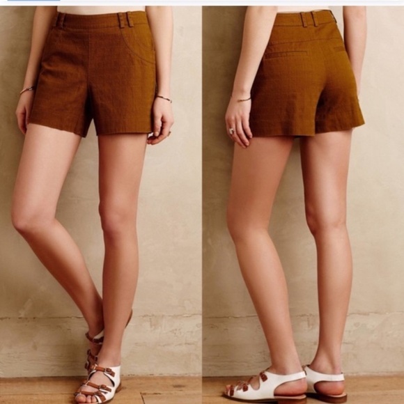 ANTHRO ELEVENSES Khaki Green Safra High Rise Shorts, Size 0 - Picture 2 of 9